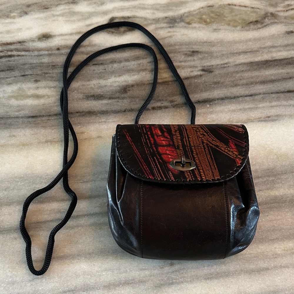 One of a kind leather crossbody -ARTIST MADE